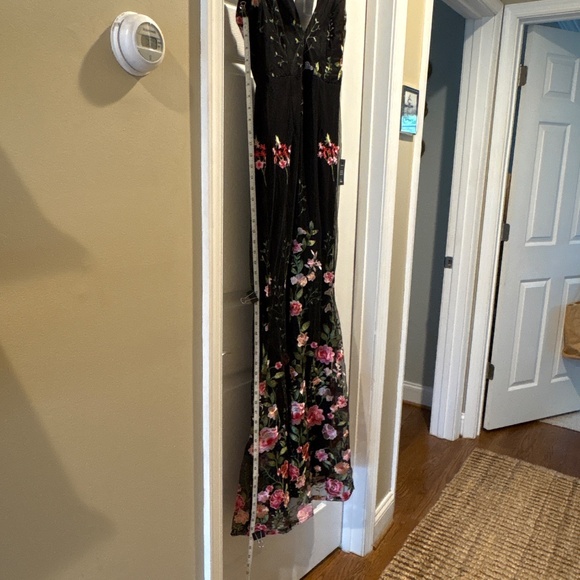 Lulus Soiree Blossom Black Floral Embroidered Mermaid Maxi Dress - Size S - Picture 8 of 11